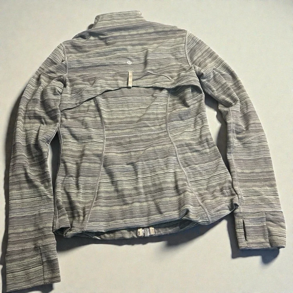 Womens Lululemon‎ Define Jacket Size 8 Gray Green Space Dye Full Zip Thumbholes